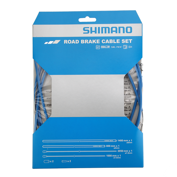 Shimano Shimano - Road Brake Cable Set - Housing: 1400mm & 800mm, Blue - Cables: 2050mm & 1000mm (Y80098015)