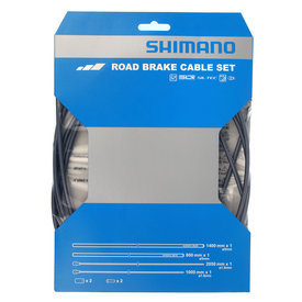 Shimano Shimano - Road Brake Cable Set - Housing: 1400mm & 800mm, HI-GREY - Cables: 2050mm & 1000mm (Y80098018)