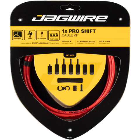 Jagwire - 1x Pro Shift Cable Kit - Road/Mountain - SRAM/Shimano - Red