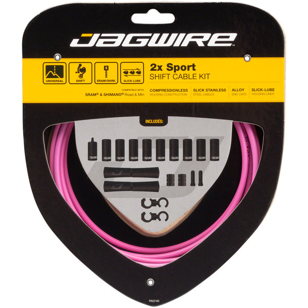 Jagwire Jagwire - 2x Sport Shift Cable Kit - SRAM/Shimano - Pink