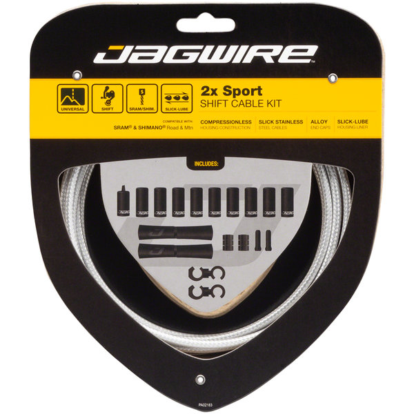 Jagwire Jagwire - 2x Sport Shift Cable Kit - SRAM/Shimano - Sterling Silver