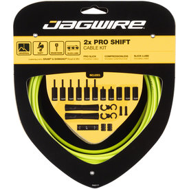 Jagwire Jagwire - 2x Pro Shift Cable Kit - Road/Mountain - SRAM/Shimano - Organic Green