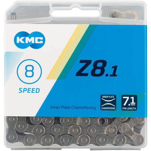 KMC - Z8.1 - Chain - 8-Speed - 116 Links - Silver/Gray