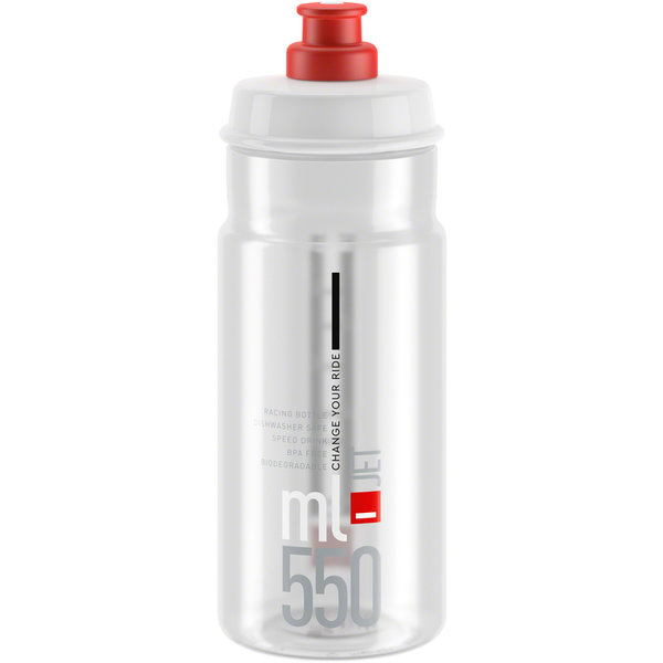 Elite SRL Elite - SRL Jet - Water Bottle - Clear/Red - 550ml