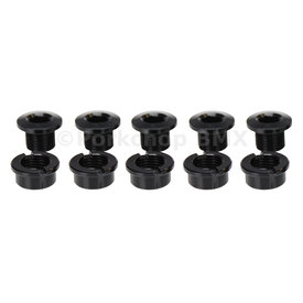 Porkchop BMX Aluminum alloy BMX bicycle chainring bolts - set of 5 - BLACK