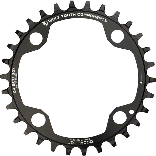 Wolf Tooth Wolf Tooth 94 BCD Chainring - 32t, 94 BCD, 4-Bolt, Drop-Stop, For SRAM Cranks, Black