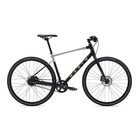 2022 Marin Presidio 3 (700c) BLACK/HI-VIS YELLOW