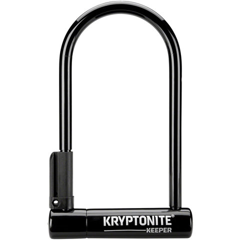 Kryptonite - Keeper U-Lock - 4 x 8" - Keyed - Black - Includes Bracket