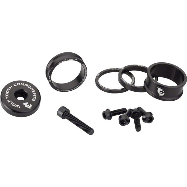 Wolf Tooth Components Wolf Tooth - Bling Kit - Headset Spacer Kit - 3, 5, 10, 15mm - Black