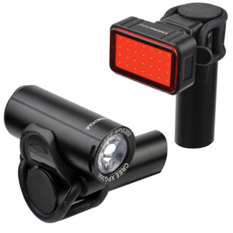 Ultracycle - USB Rechargeable - Headlight and Taillight Set - 300/30 Lumens - Black