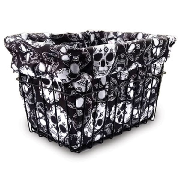 CRUISER CANDY Cruiser Candy - Reversible Bike Basket Liner - Sugar Skulls