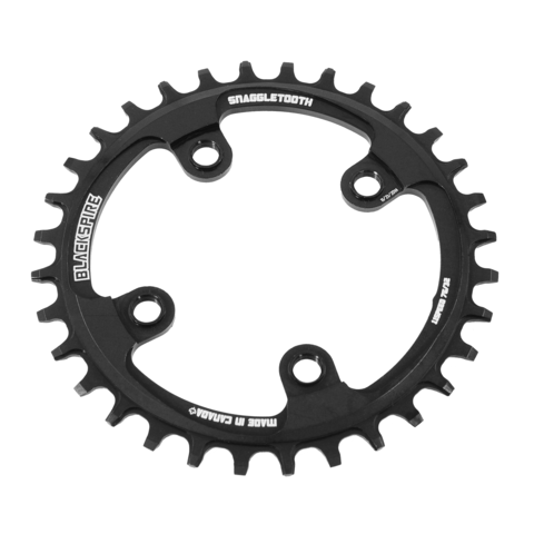 BLACKSPIRE 30T, 4 x 76mm asymmetrical SNAGGLETOOTH Narrow-Wide Chainring SRAM/SAMOX CHAINRING, 12SPD, BLACK