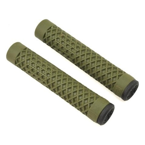 Cult Vans open end BMX flangeless bicycle grips with bar ends 150mm ARMY GREEN