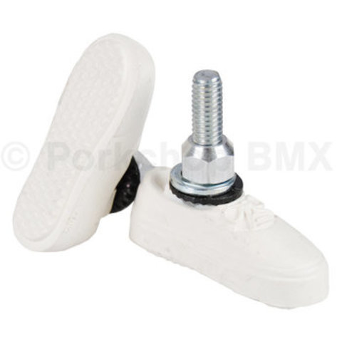 KOOL STOP Vans shoe bicycle BMX THREADED brake pads WHITE