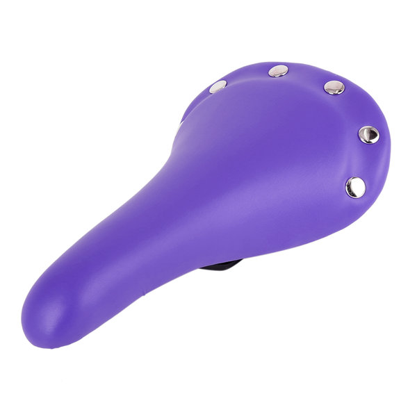  Bicycle Seat - Leather - With Rivets - Purple