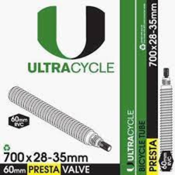 ULTRACYCLE ULTRACYCLE 700c X 28-35c Presta Valve Inner Tube, 60MM length valve, RVC