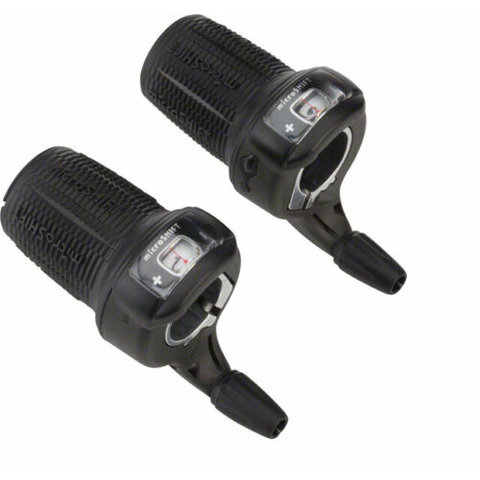 microSHIFT DS85 Twist Shifter Set 9-Speed Triple Optical Gear Indicator Shimano Compatible