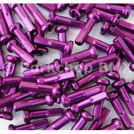  7075 Alloy 16mm Bicycle Spoke Nipples 14G (2.0mm) 75 ct PURPLE
