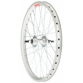 Sta-Tru * Sta-Tru 20" X 1.75" REAR bicycle wheel, TR25v 32H, DW, ALLOY, Flip-Flop Freewheel SILVER