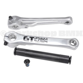  GT Power Series 175mm aluminum alloy 22mm spindle BMX bicycle crank set (arms, spindle, bolts) - SILVER