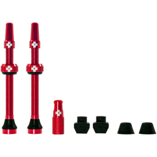  Muc-Off - Tubeless Valve Kit - 60mm Length - Red - Pair