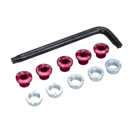  Sugino aluminum alloy single speed / BMX bicycle chainring bolts - set of 5 - RED