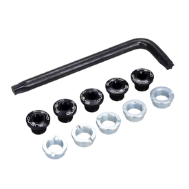  Sugino aluminum alloy single speed / BMX bicycle chainring bolts - set of 5 - BLACK