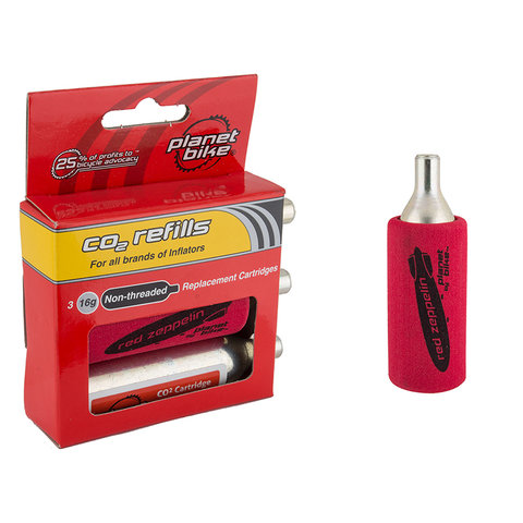Planet Bike - Threadless CO2 Cartridges - 16g - 3 Pack