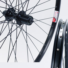 Sta-Tru Sta-Tru - Wheel - Rear - 700c/622x35 - Holes: 32 - QR, 135mm - Rim/Center Lock Brake - Shimano HG, 8-11s - DW - Black