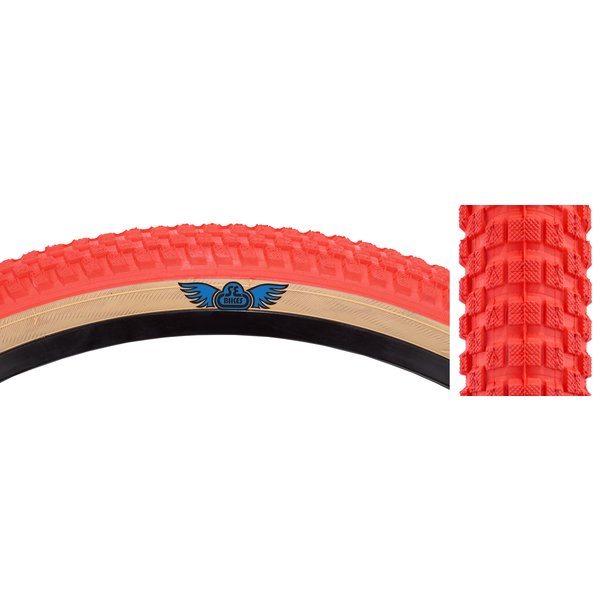 SE Racing SE Racing Cub 26" X 2.0" BMX bicycle skinwall tire RED/TAN SIDEWALL