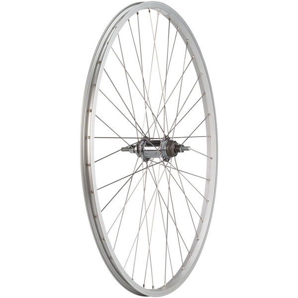 Quality Wheels Quality Wheels - Wheel - Rear - 700c/622x20 - Holes: 36 - Bolt-On, 124mm - Rim/Coaster Brake - Single Speed - SW - Silver