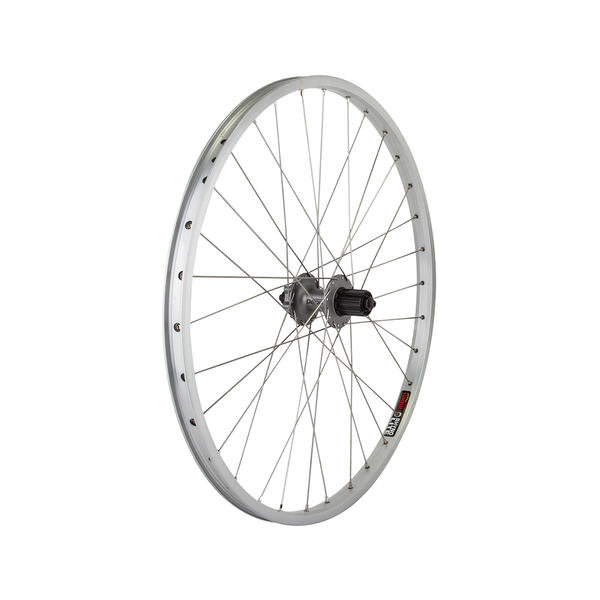 WHEEL MASTER Wheel Master - Sun Rims Rhyno Lite - Wheel - Rear - 26"/559x27 - Holes: 32 - QR, 135mm - Rim/6-Bolt Brake - Shimano HG, 8/9/10s - DW - Silver