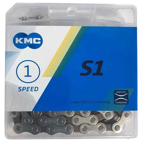 KMC BMX bicycle chain S1 (formerly Z410) 1/2" X 1/8" NICKEL outer / BROWN inner