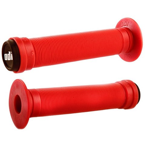 ODI BMX Attack Longneck open end BMX bicycle grips with bar ends 143mm RED