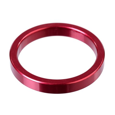 1 1/8" headset spacer 5mm thick for threadless BMX or MTB bicycle - RED ANODIZED