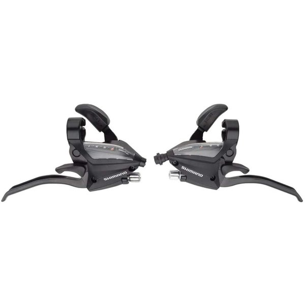 Shimano Shimano ST-EF500-4A, 3X7 speed shift/brake lever set, BLACK