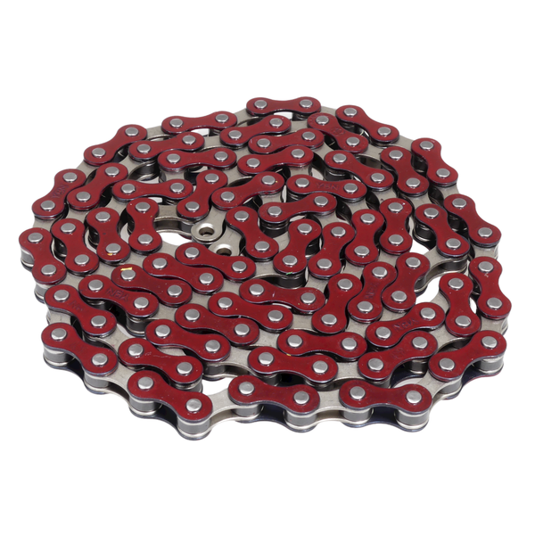 Yaban Yaban S410 BMX chain 1/2" X 1/8" 112L NICKEL inner / RED outer