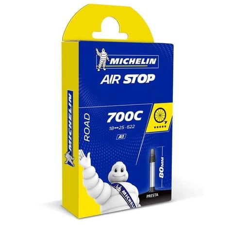 Bicycle Inner Tube - 700c x 18 - 25mm - Presta Valve: 80mm - Airstop A1 - Michelin