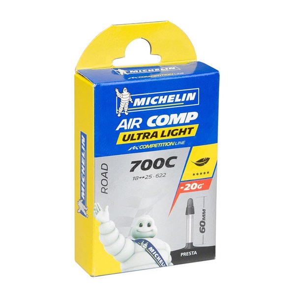 Michelin Michelin Aircomp Ultralight Butyl, Tube, Presta, 60mm, 700x18-25C