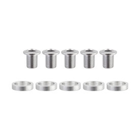 ORIGIN8 Origin 8 - Steel Triple Inner Chainring Bolts - Set of Five 10.5mm Bolts & 3mm Spacers