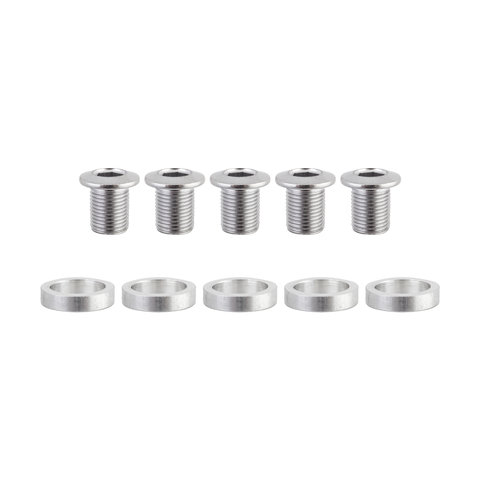 Origin 8 - Steel Triple Inner Chainring Bolts - Set of Five 10.5mm Bolts & 3mm Spacers
