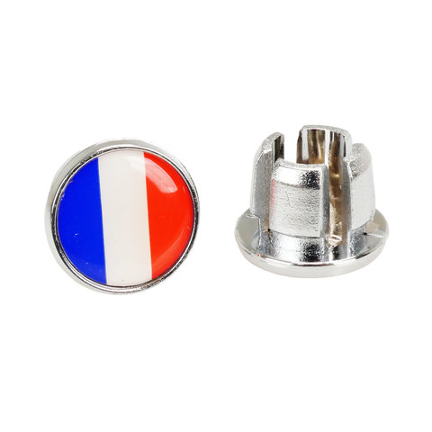 Handlebar Grip Plug Push-in Plastic Bar Ends FRANCE FRENCH FLAG (PAIR)