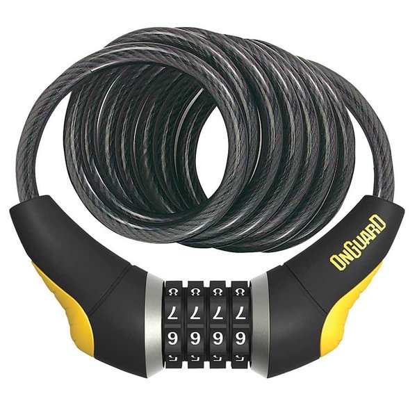 Onguard OnGuard, Doberman 8030, Coil cable with combination lock, 15mm x 185cm (15mm x 6')