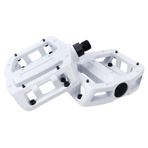 S&M Bikes 101 aluminum pedals - 9/16" spindle (for 3 piece cranks) WHITE