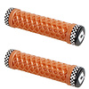 ODI LOCK-ON VANS BMX or MTB bicycle flangeless grips - GUM w/ BLACK CHECKERBOARD collars