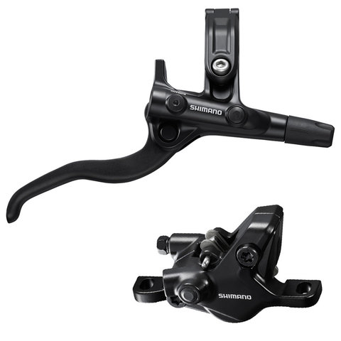 Shimano BL-M4100(R), BR-MT410(R), REAR disc brake assembly w/ adapter, resin pad w/o fins, 1700mm hose (SM-BH59-SS BLACK), w/ connector insert