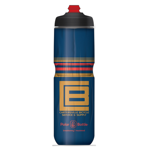 Polar Breakaway Water Bottle, 24oz w/ Surge cap - CBSS Monochrome Blue Red Gold
