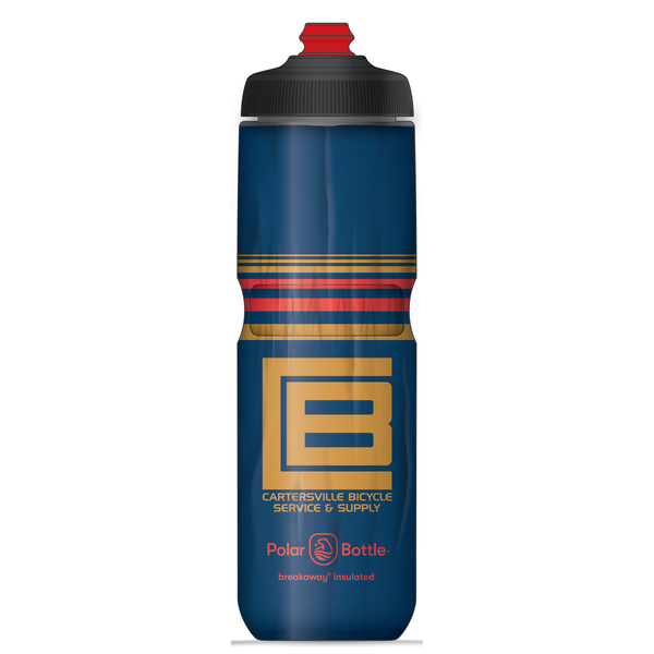 Polar Bottle Polar Breakaway Water Bottle, 24oz w/ Surge cap - CBSS Monochrome Blue Red Gold