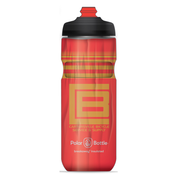 Polar Bottle Polar Breakaway Water Bottle, 20oz w/ Surge cap - CBSS Monochrome Red Gold
