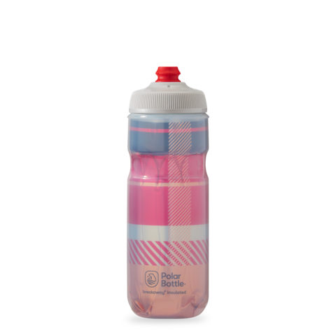 Polar Bottle Breakaway Insulated Water Bottle - 20oz -  Tartan - BONFIRE RED/ORANGE